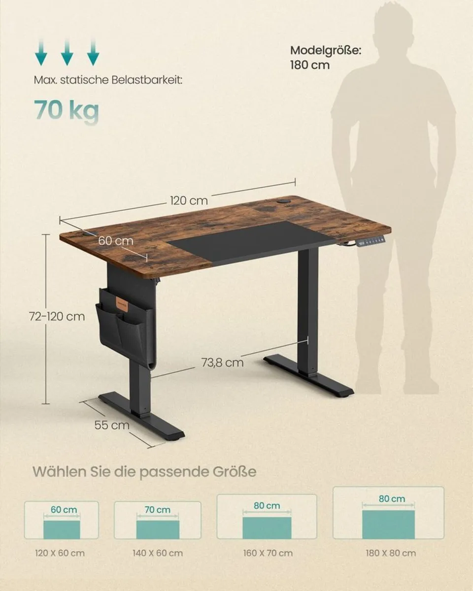 Electric Height Adjustable Standing Desk 120 x 60 - Image 4