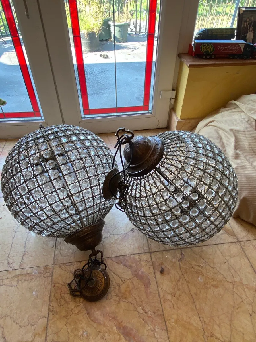 Chandeliers (2) large pieces  3 light -heavy - Image 1