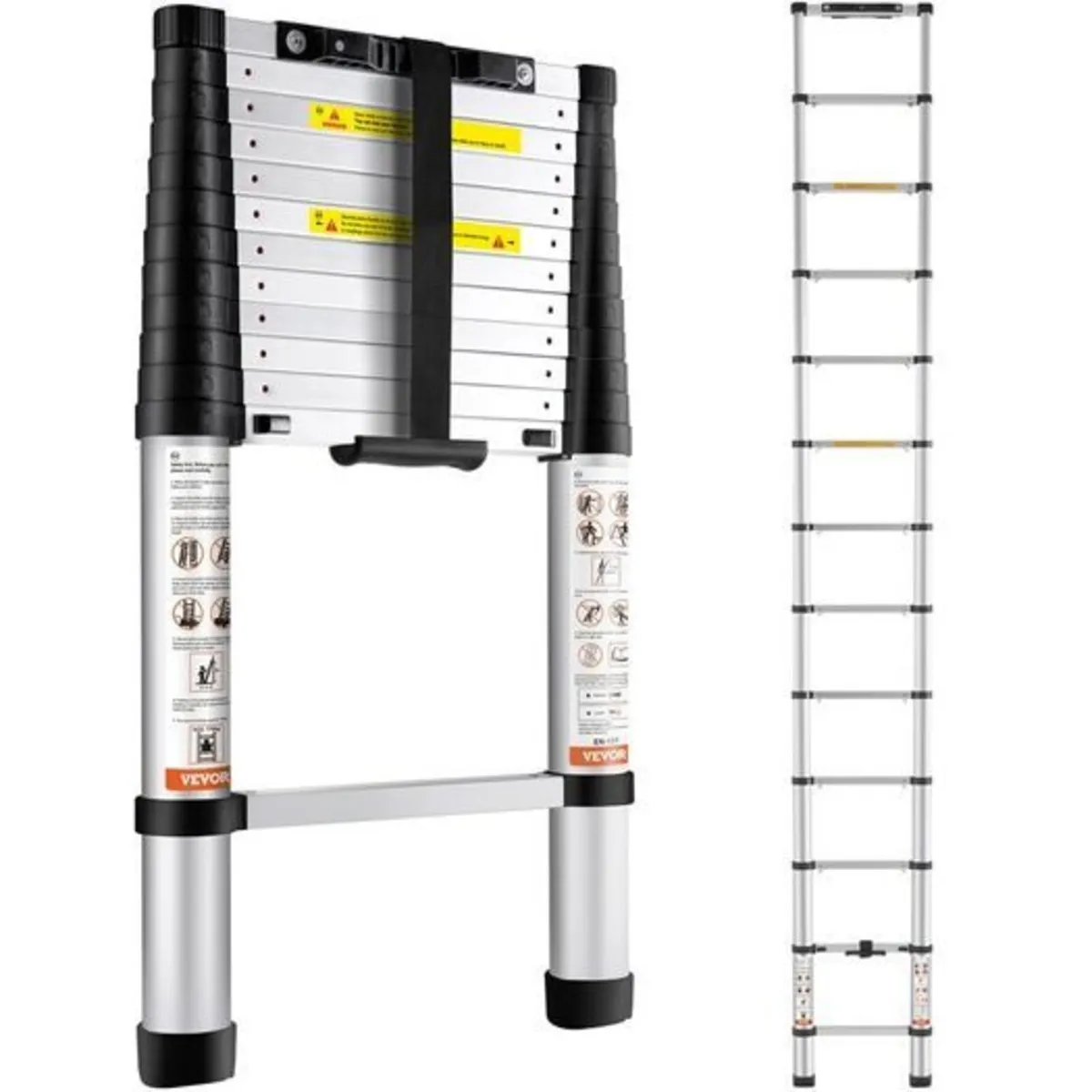 Telescoping Ladder, 12.5 FT Aluminum One-button Re - Image 1