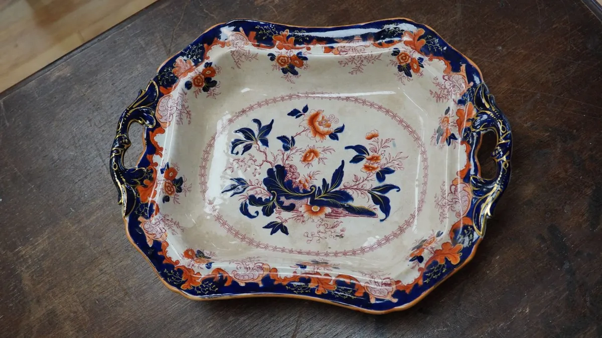 Antique John Ridgway Girandole Serving Dish c.1830 - Image 3