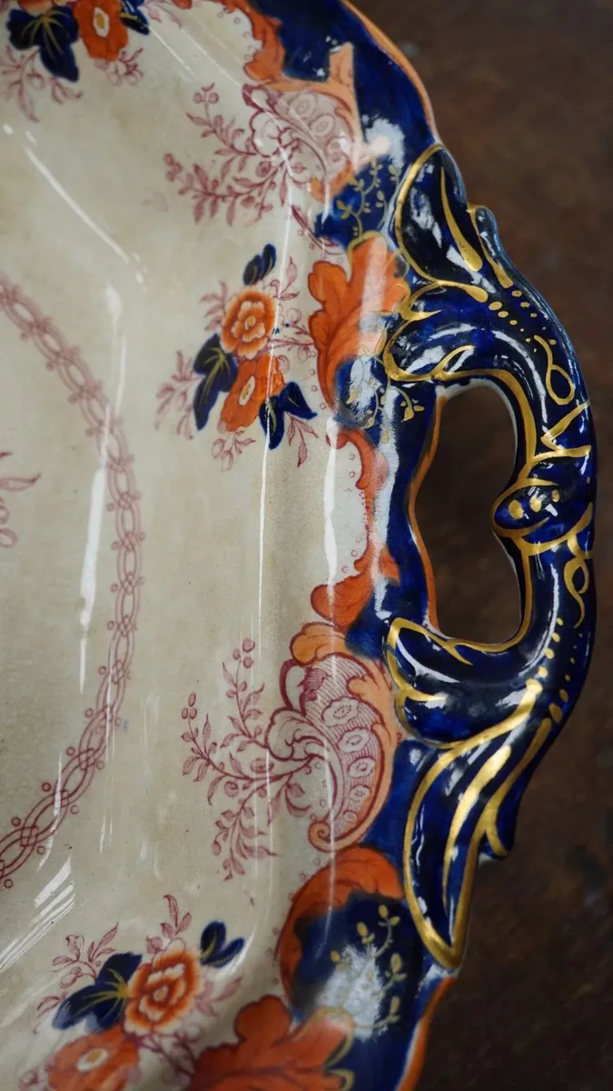 Antique John Ridgway Girandole Serving Dish c.1830 - Image 4