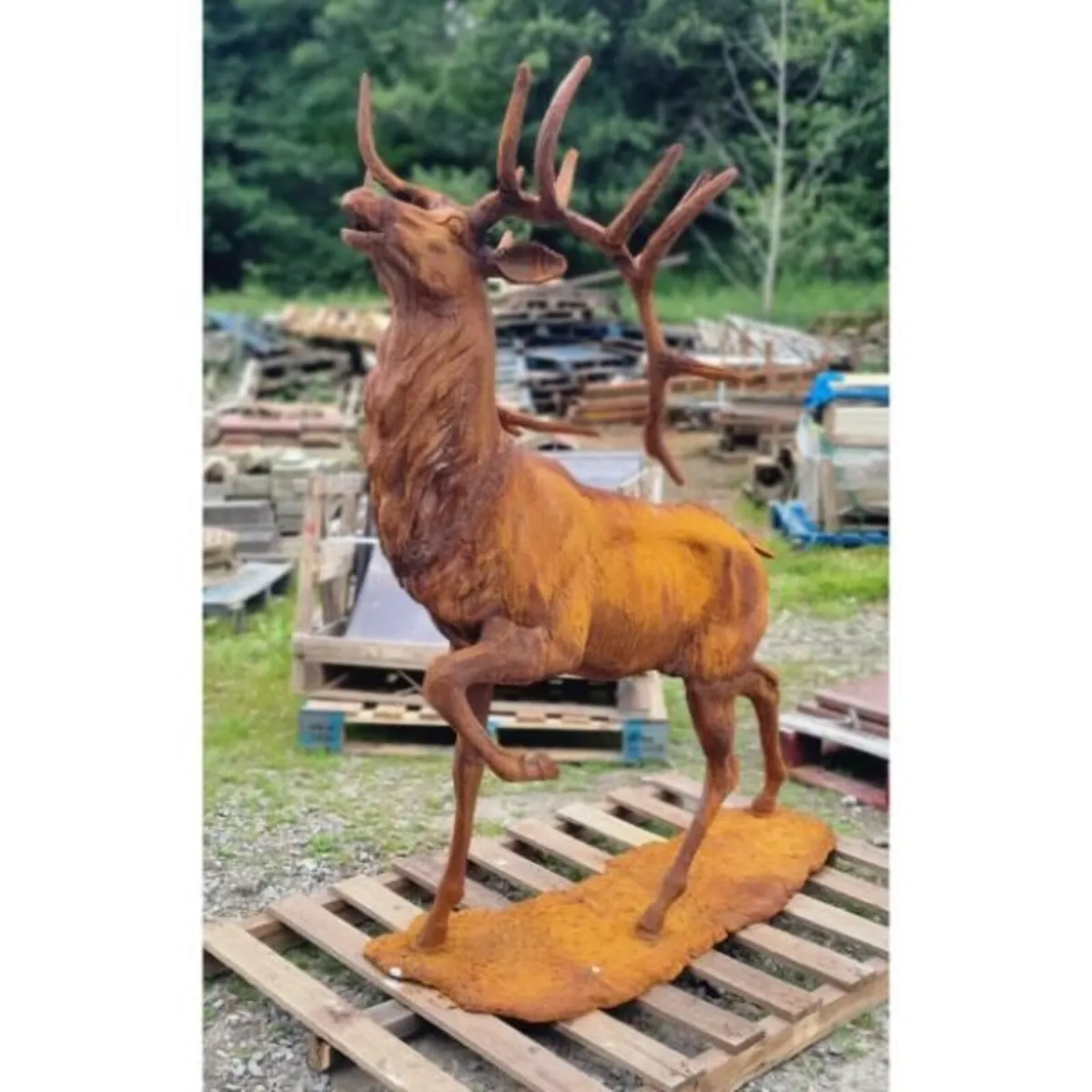 Standing Stag Cast Iron Rusty CH R QY31 - Image 2