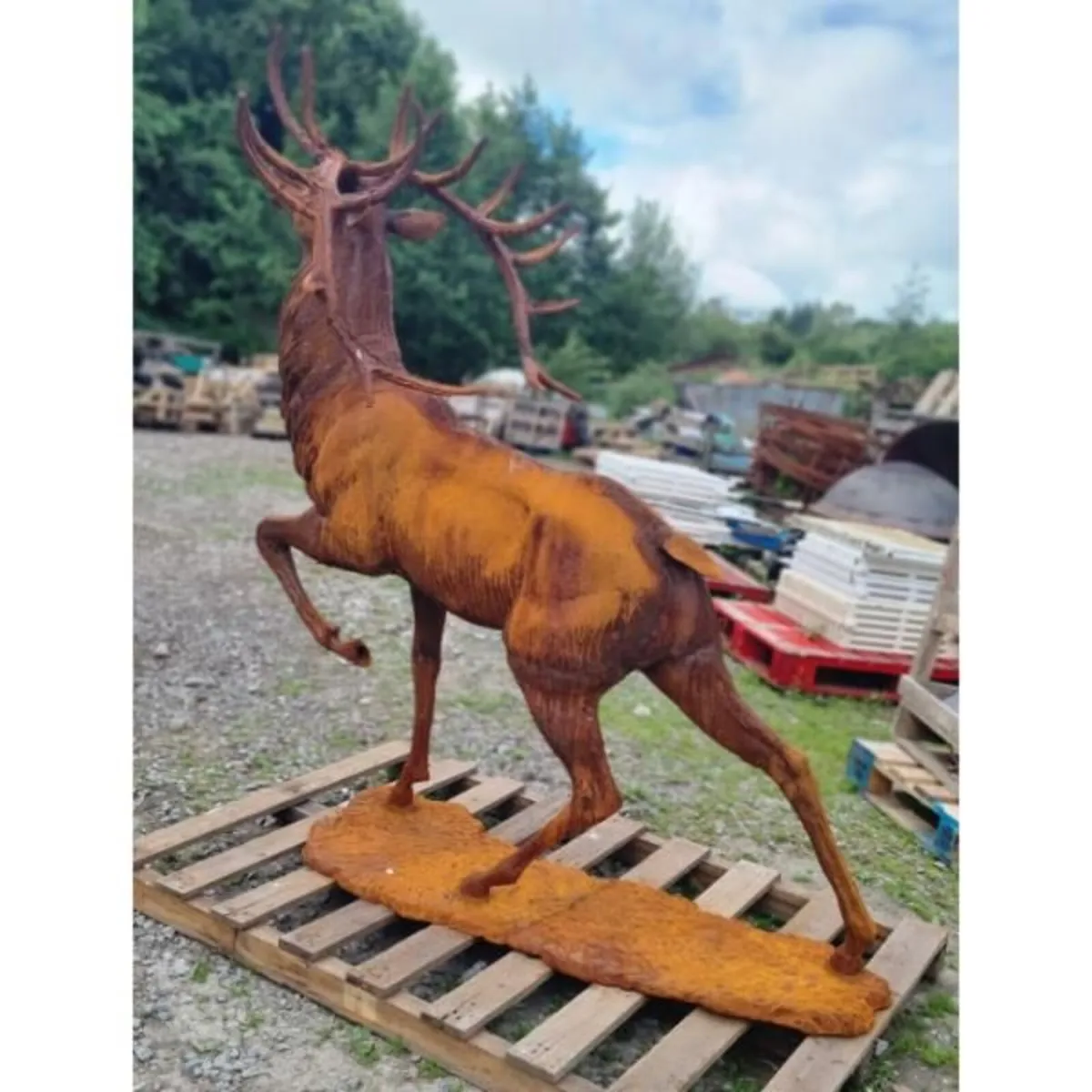 Standing Stag Cast Iron Rusty CH R QY31 - Image 3