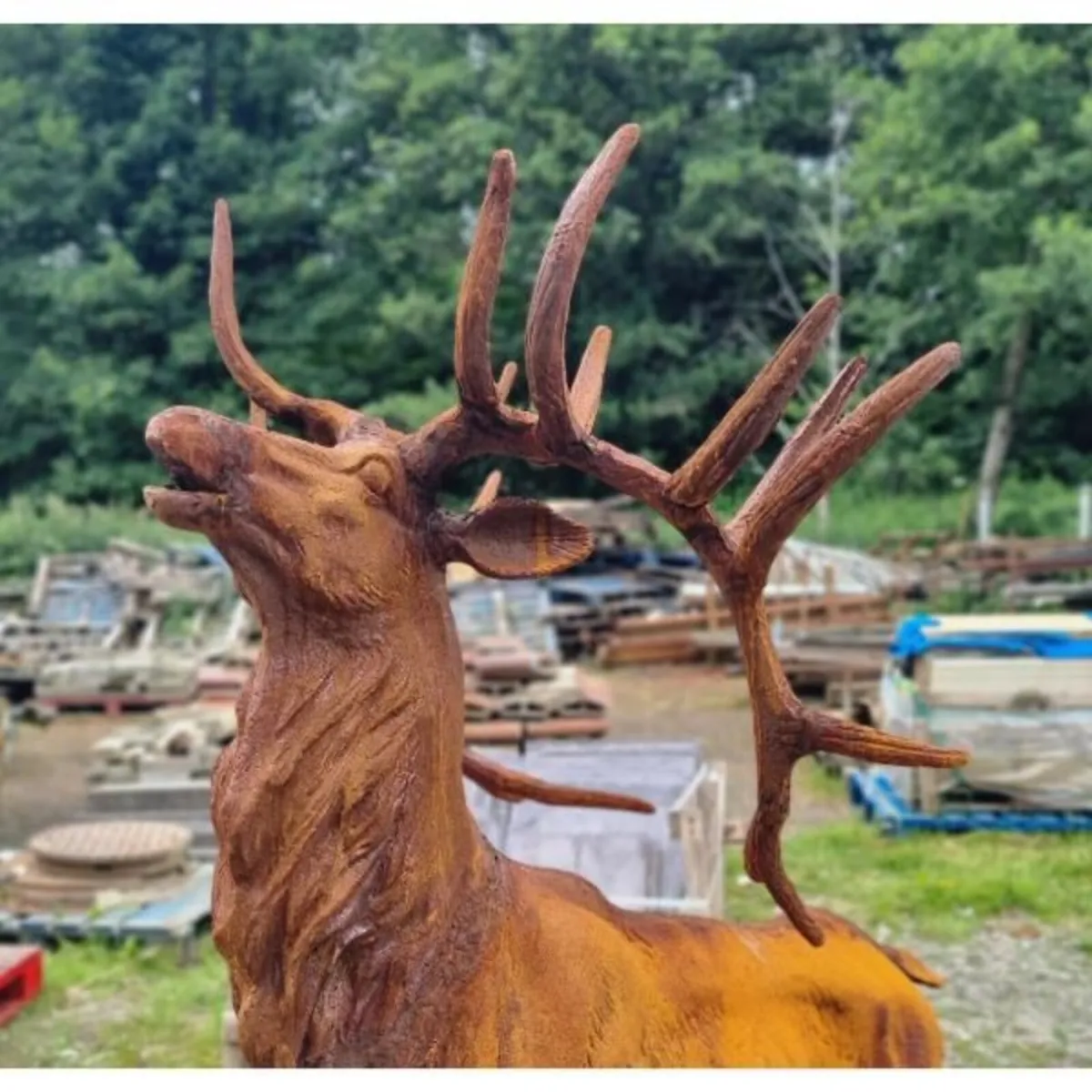 Standing Stag Cast Iron Rusty CH R QY31 - Image 4