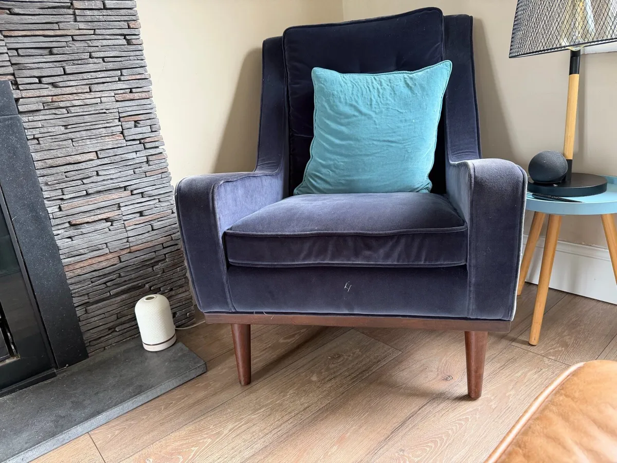 Nina Velvet Armchair - Image 3