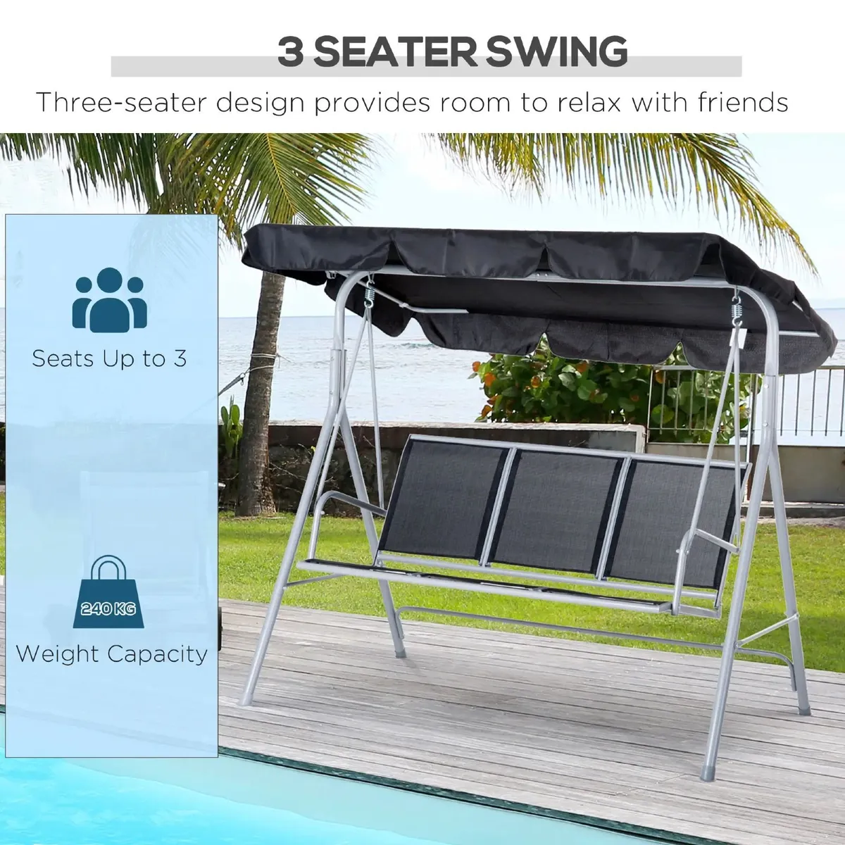 Metal Garden Swing Chair - Image 4