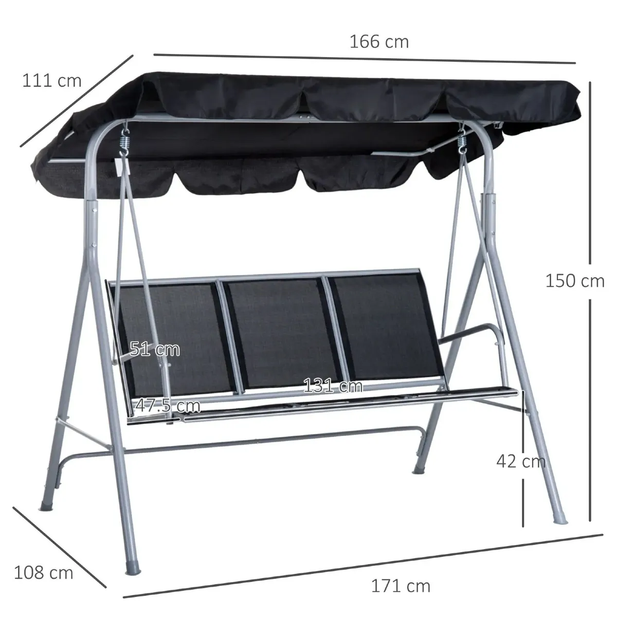 Metal Garden Swing Chair - Image 2