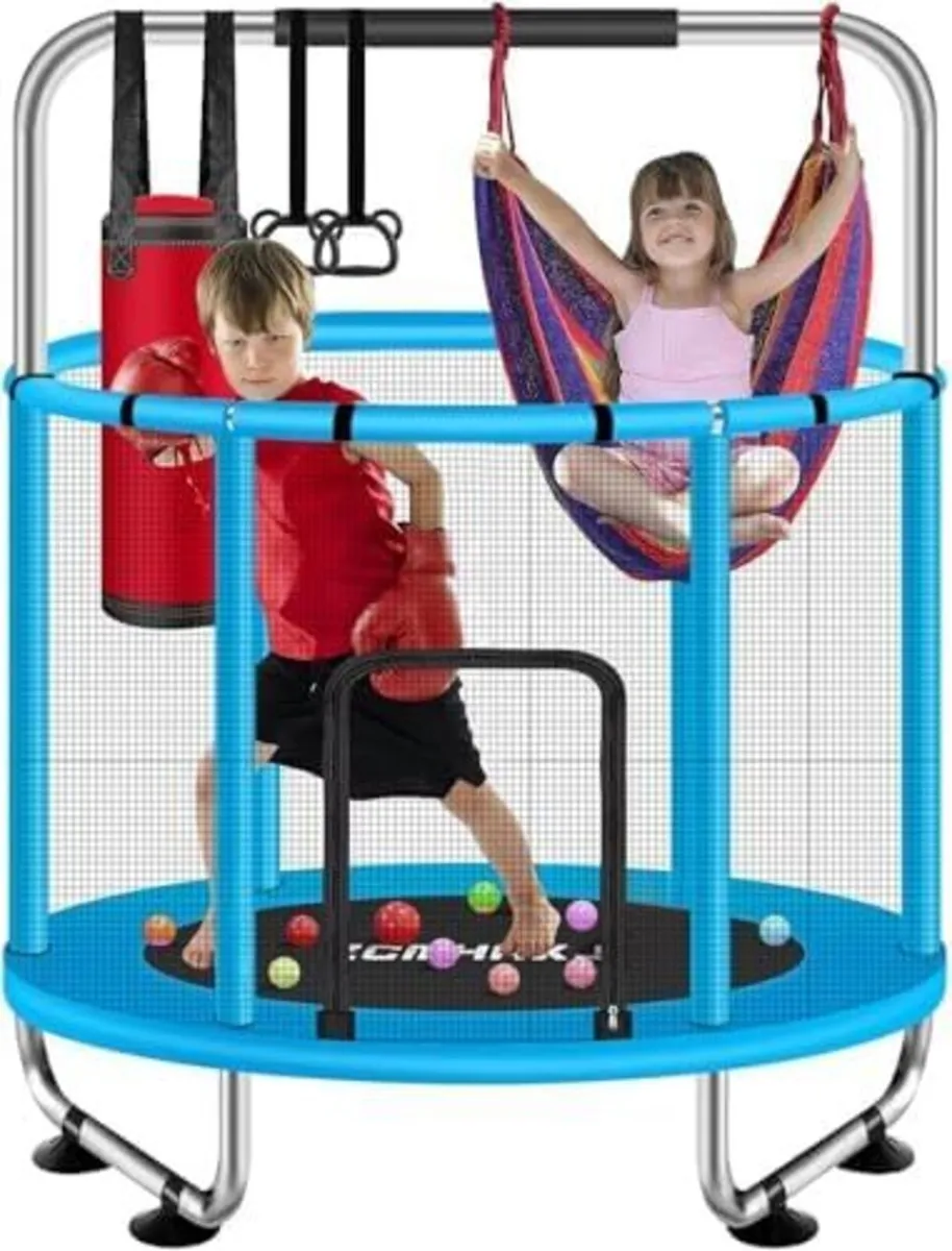 55 Trampoline for Kids with Enclosure Trampoline w - Image 1