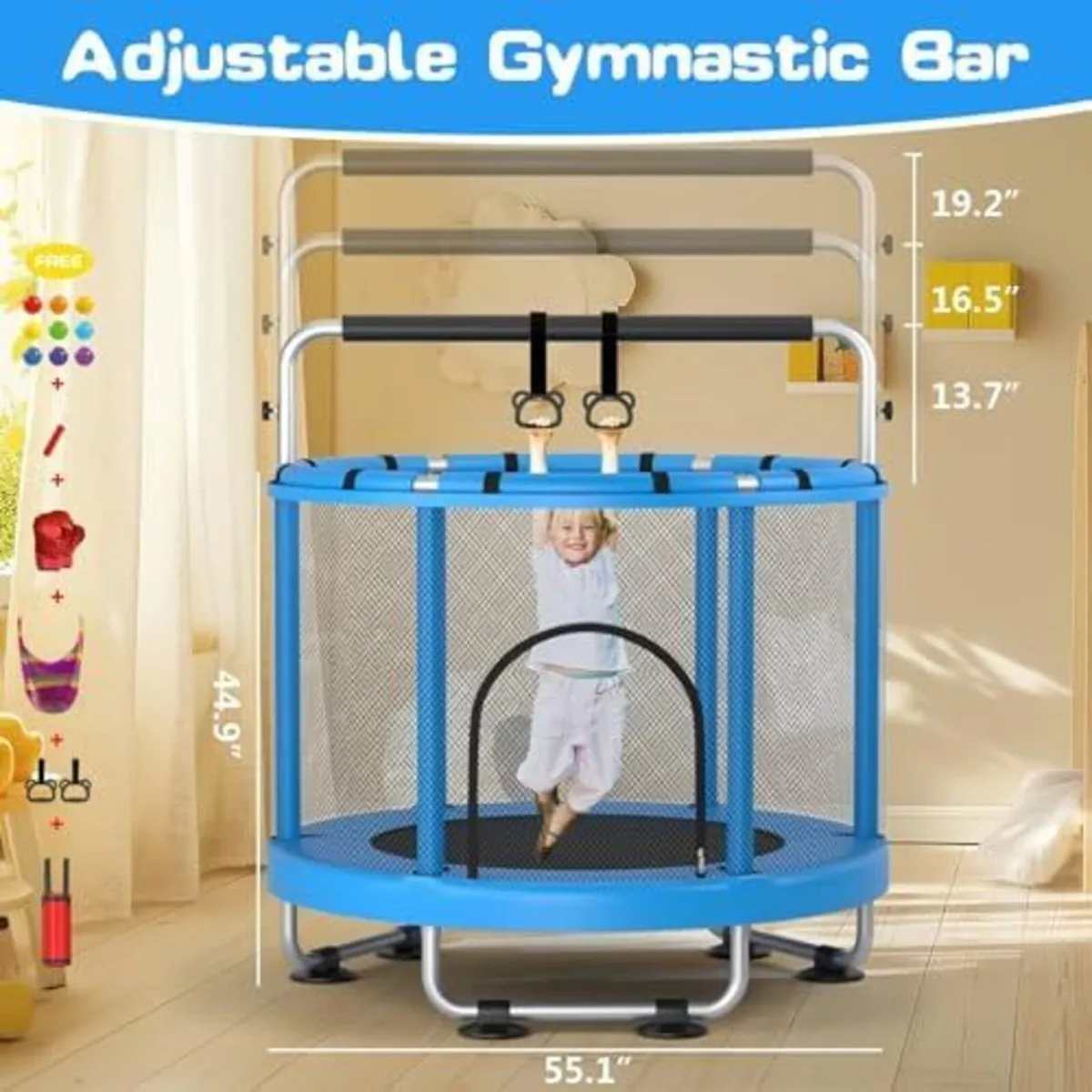 55 Trampoline for Kids with Enclosure Trampoline w - Image 2