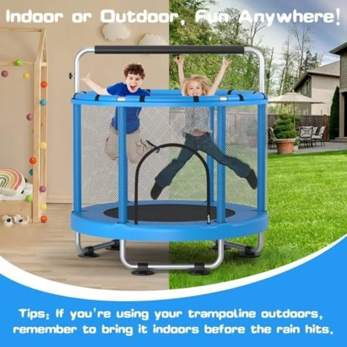 55 Trampoline for Kids with Enclosure Trampoline w - Image 4