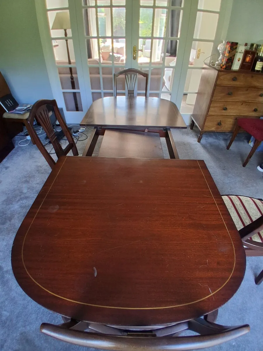 Mahogany Dining Table & 4 Chairs – Extendable - Image 4
