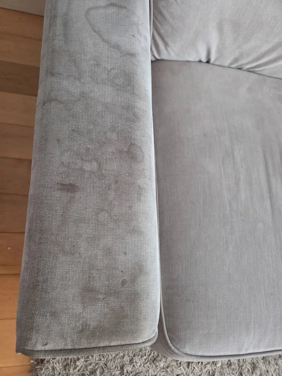 Grey sofa, chair and pouff - Image 3