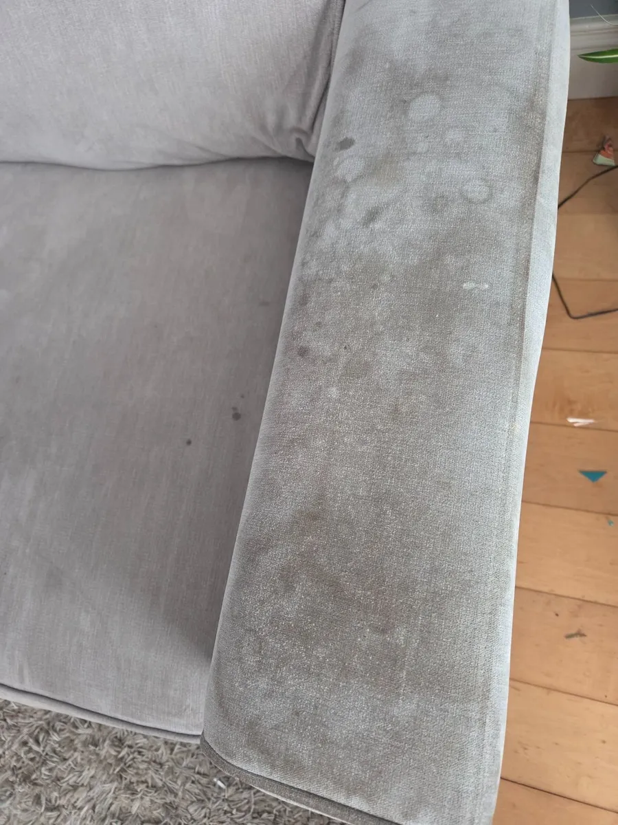 Grey sofa, chair and pouff - Image 4