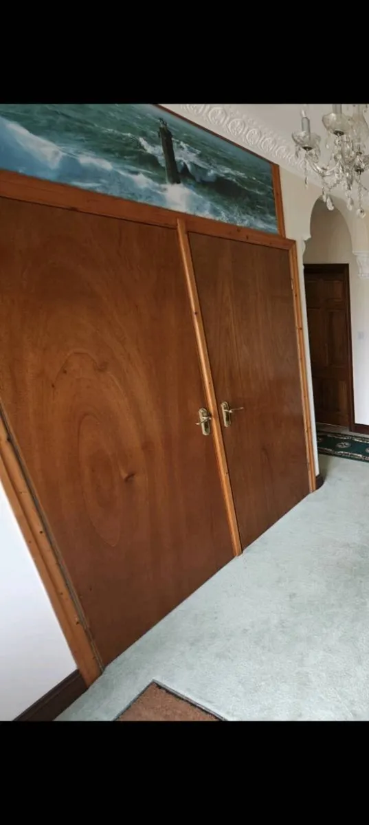 Internal Mahogany Veneer Flush Doors with Handles - Image 1