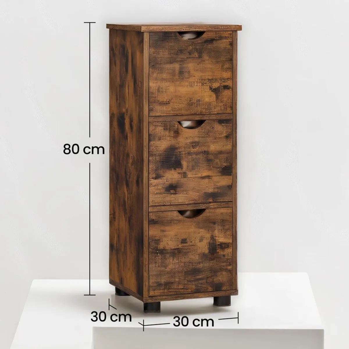 Bathroom Cabinet with Drawers Vintage Brown - Image 4