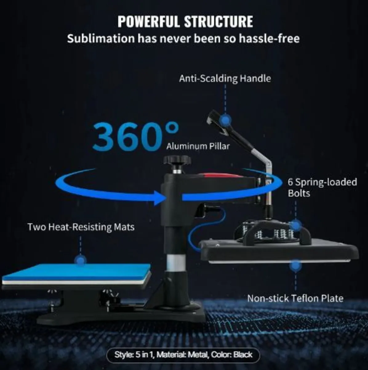 Heat Press, 5 in 1 Heat Press Machine - Image 3