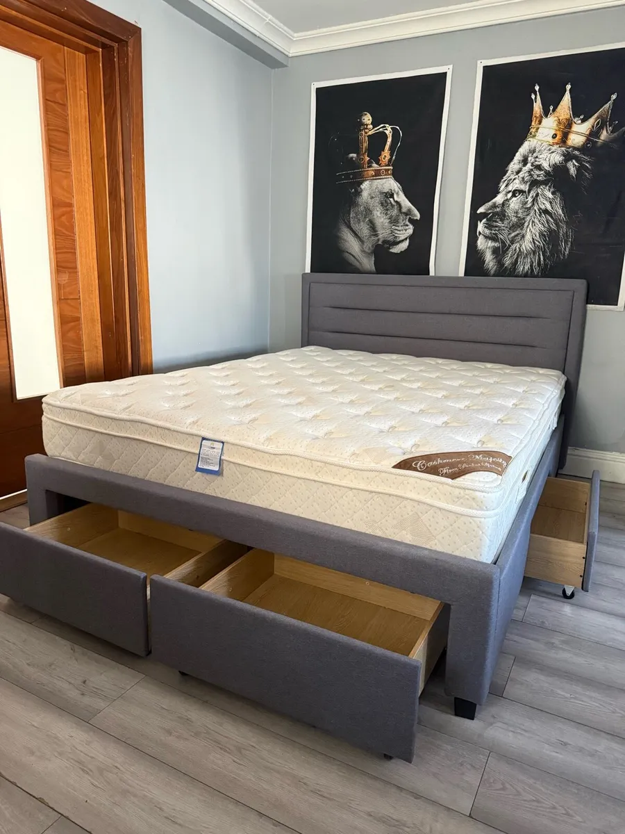 King size bed and mattress - Image 2