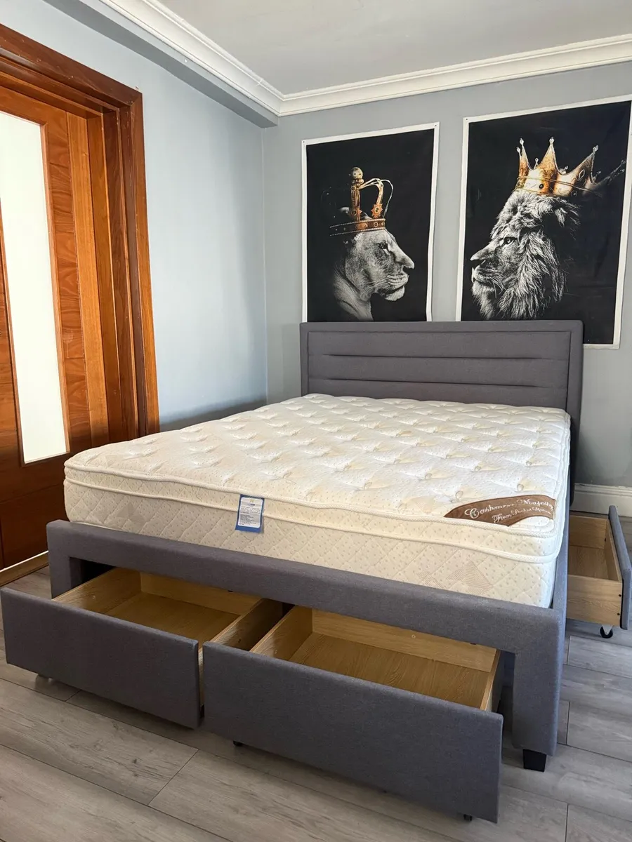 King size bed and mattress - Image 3