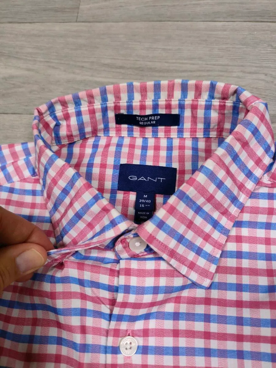 Gant Tech Prep Button Down Check Shirt Mens Medium - Image 3
