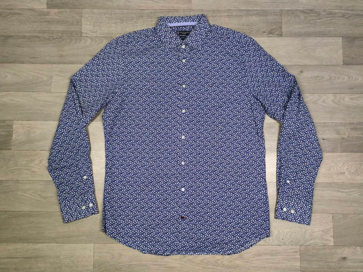 Tommy Hilfiger Floral Patterned Shirt Mens Large - Image 1