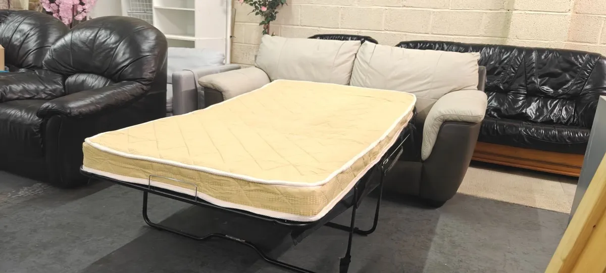 Leather Sofa Bed - Image 1