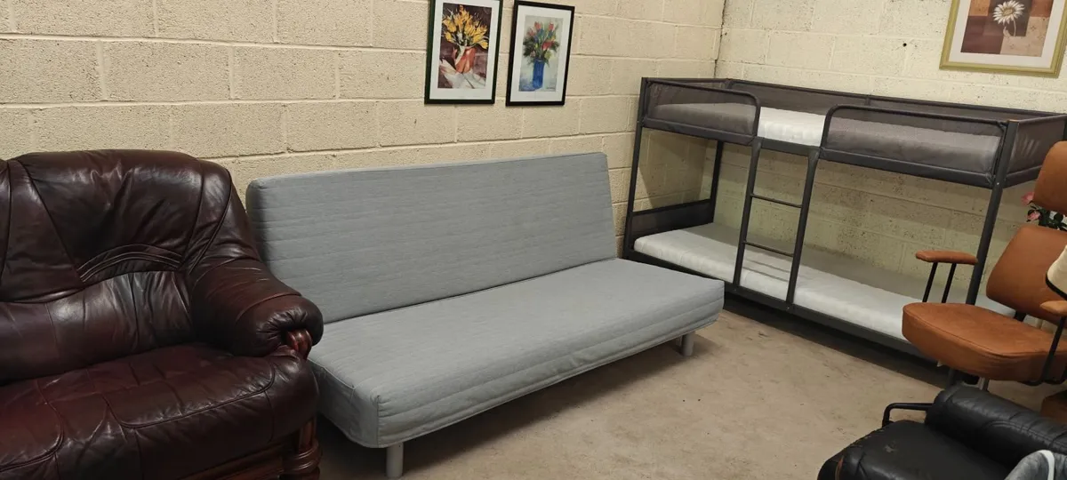 Grey  Futon Sofa Bed - Image 3