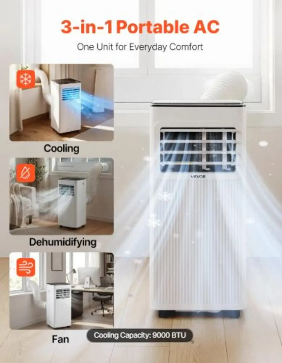 Portable Air Conditioner, 9000 BTU 2.6kW 3-in-1 - Image 2