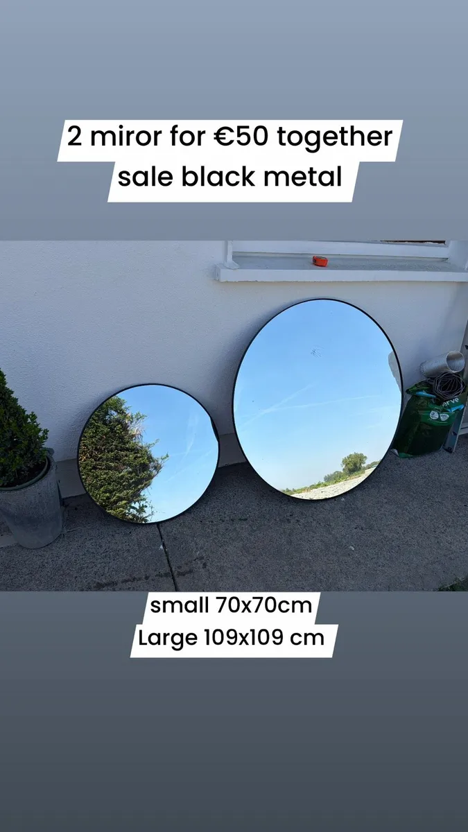 2 round mirrors €50 for pair together - Image 1