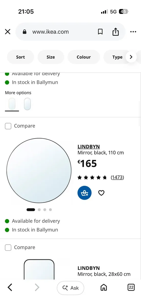 2 round mirrors €50 for pair together - Image 2
