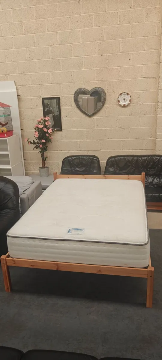 King Size Bed + Mattress - Image 2