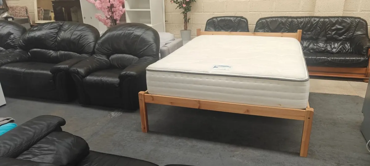King Size Bed + Mattress - Image 1