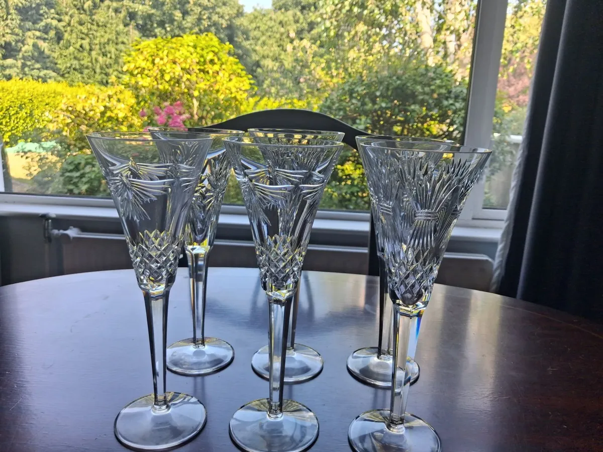 Elegant Waterford Crystal Wine Glasses (Set of 6) - Image 1