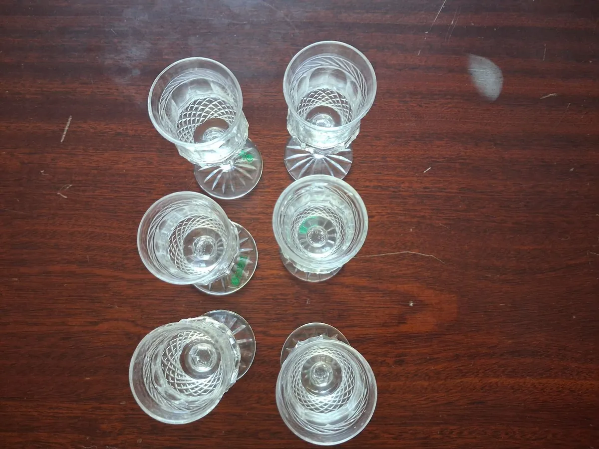 Set of 6 Galway Irish Crystal Sherry Glasses - Image 3