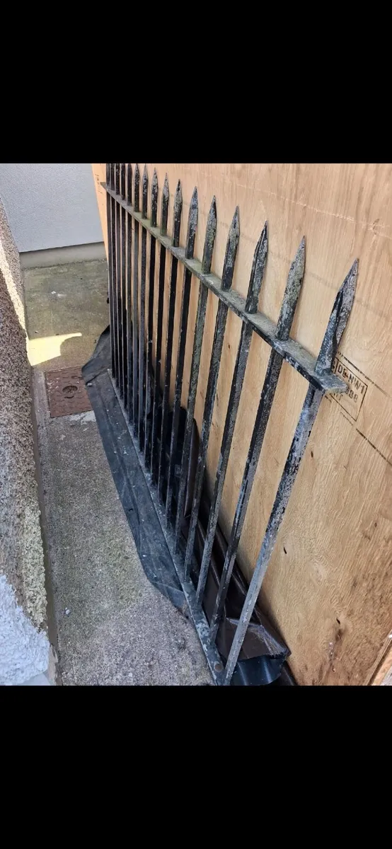Heavy cast iron railing.