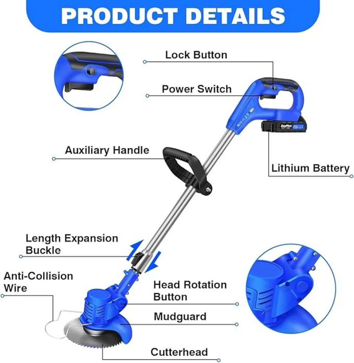 Electric Grass Trimmer Lawn Edger Mower - Image 3