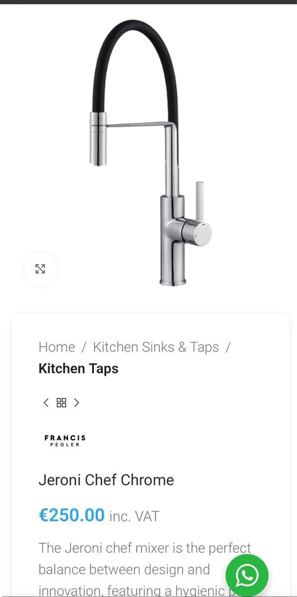 Francis Pegler Pull Out Mixer Tap - Image 3
