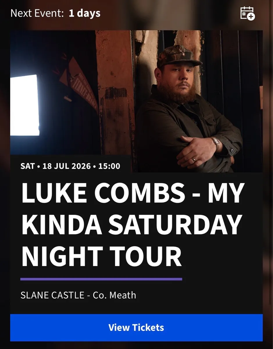Cheap Luke Combs Saturday Ticket - €100 Ono