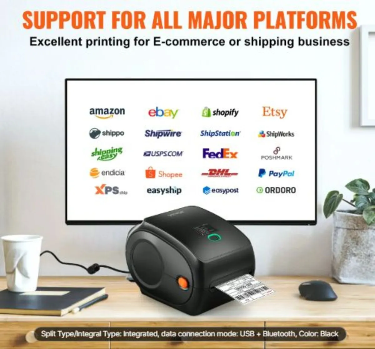 Thermal Label Printer, 300DPI for 4x6 Mailing Pack - Image 2