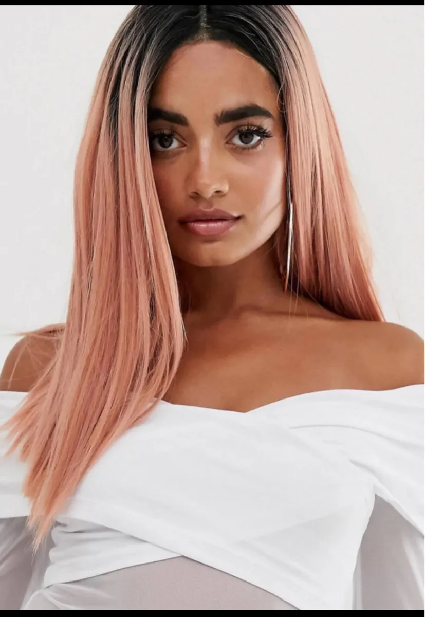 New Premium lace wig (Peach) - Image 1