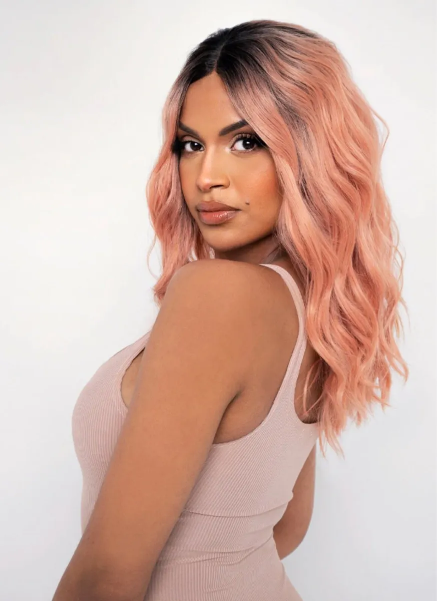 New premium lace wig (Pink) - Image 1