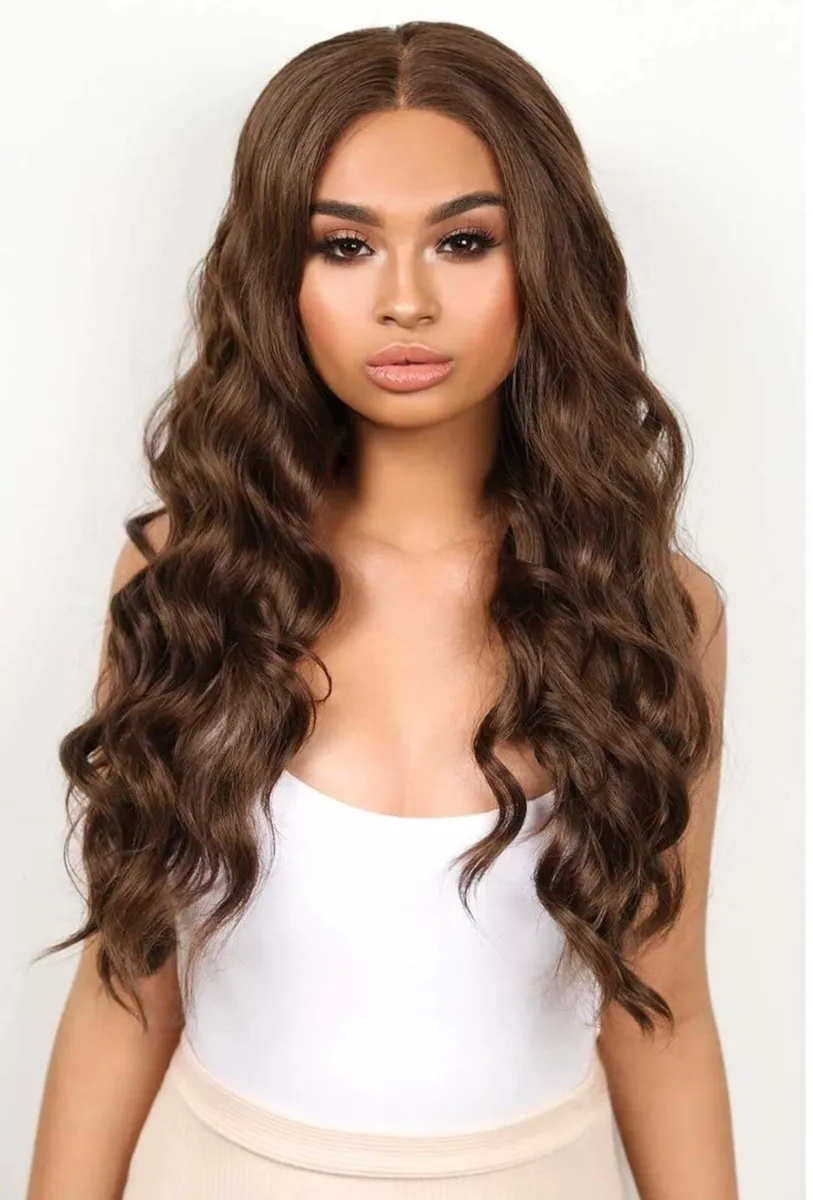 New premium lace wig (brown wavy) - Image 1