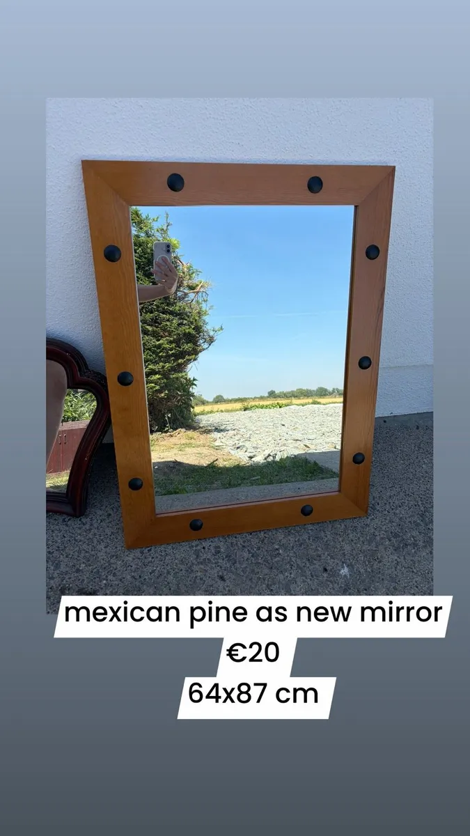 mirror mexican  pine wooden - Image 1