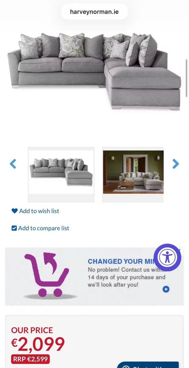 Harvey Norman fantasia corner suite - Image 4