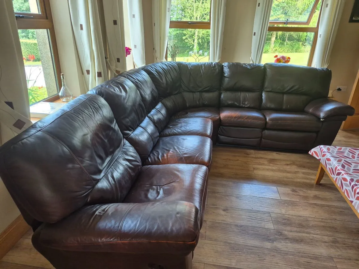 Leather Corner Couch - Image 2