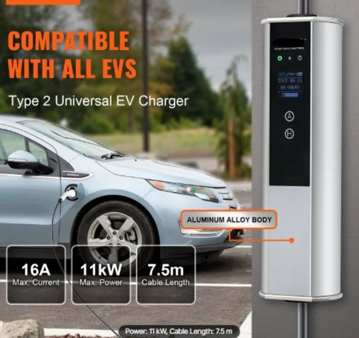 Portable EV Charger Type 2, 16A 3.68 kW/11 kW, - Image 3