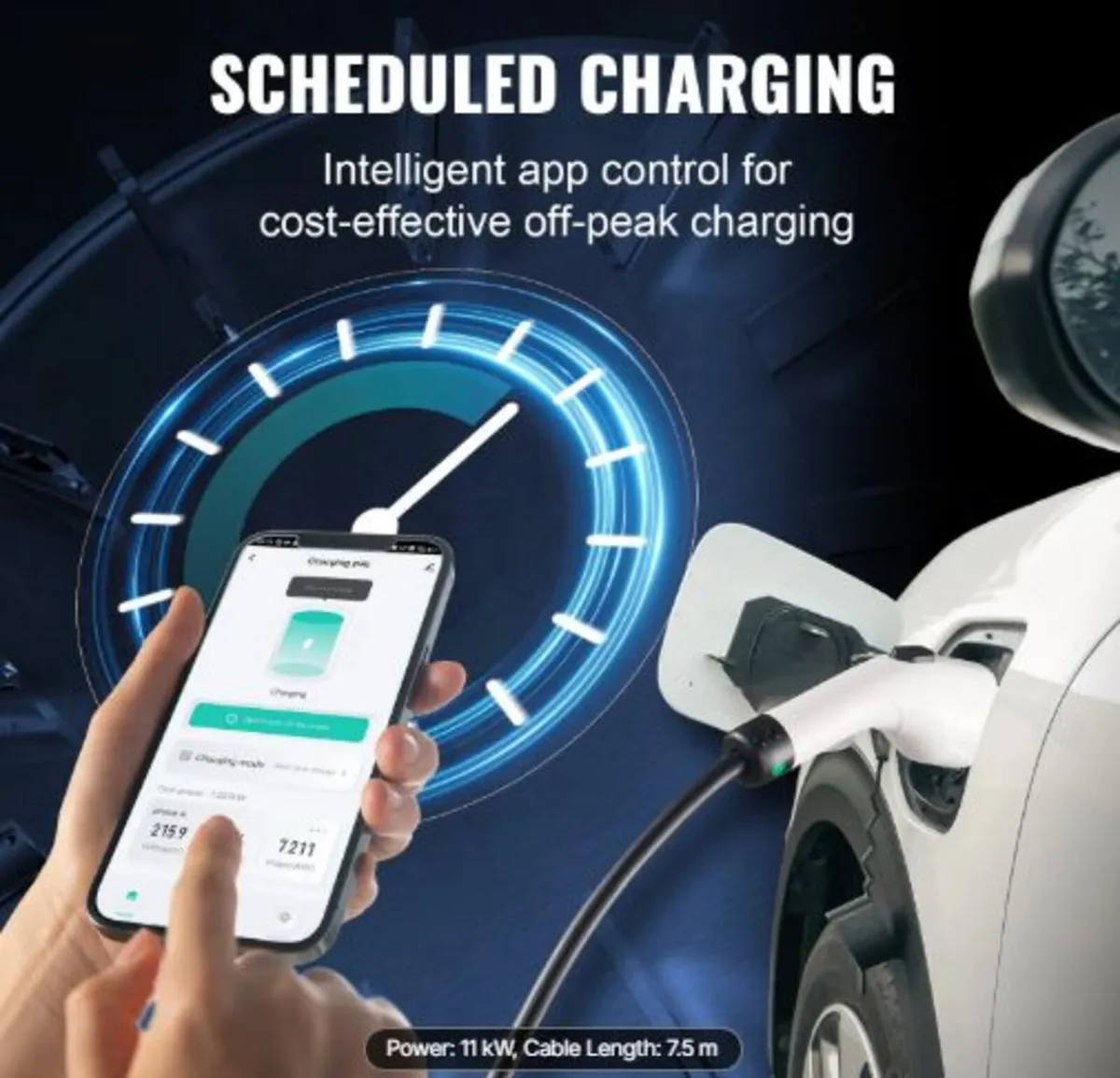 Portable EV Charger Type 2, 16A 3.68 kW/11 kW, - Image 2
