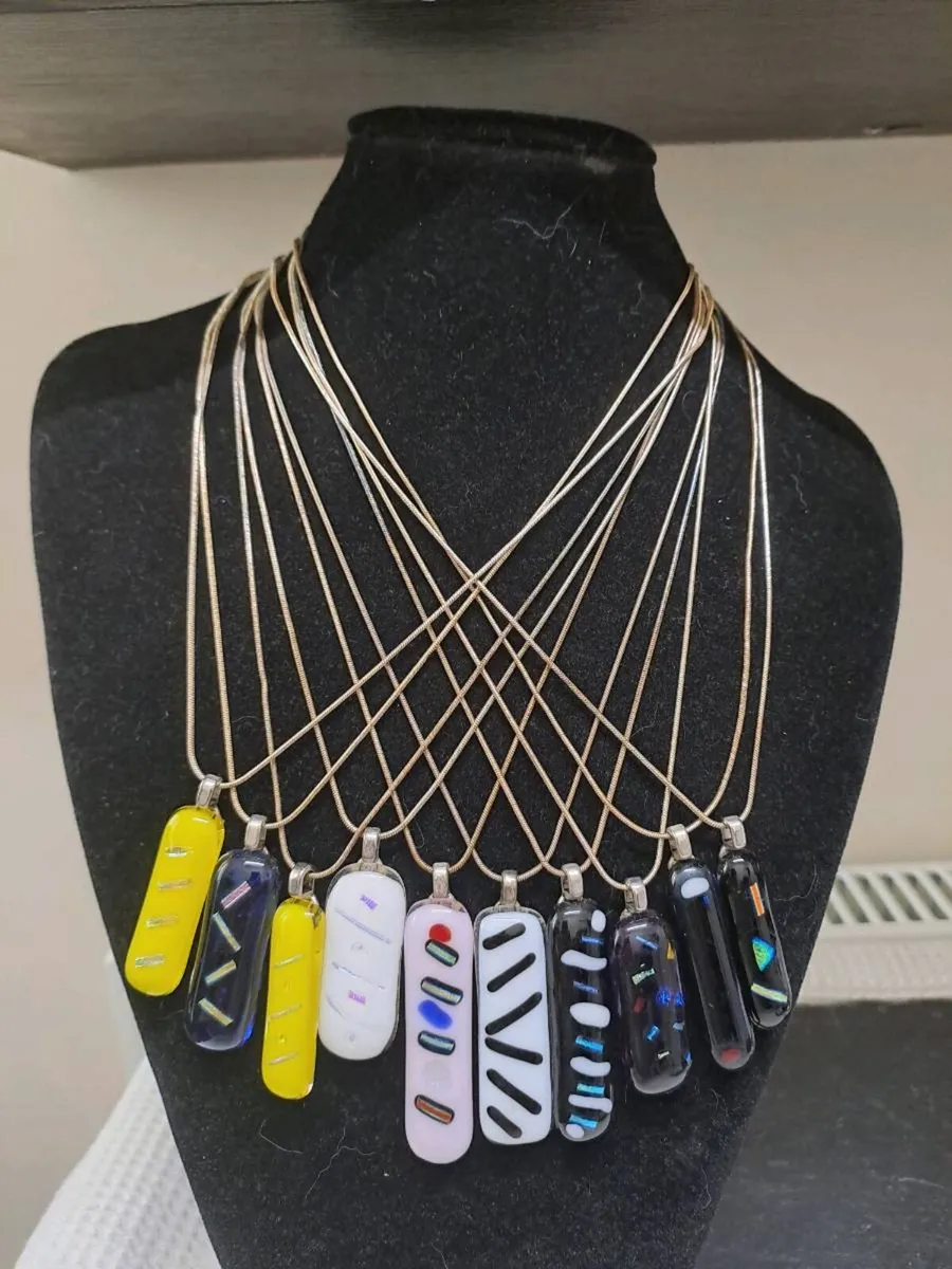 Handmade Fused Glass Pendant Necklace Collection - Image 1