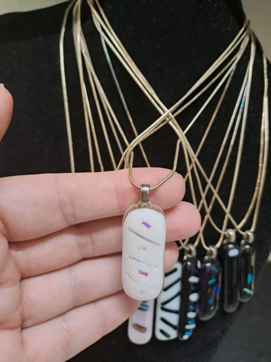 Handmade Fused Glass Pendant Necklace Collection - Image 4
