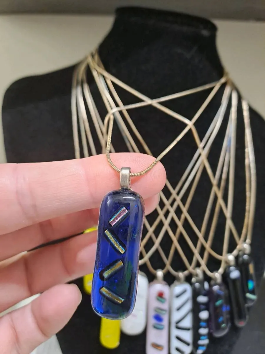 Handmade Fused Glass Pendant Necklace Collection - Image 3