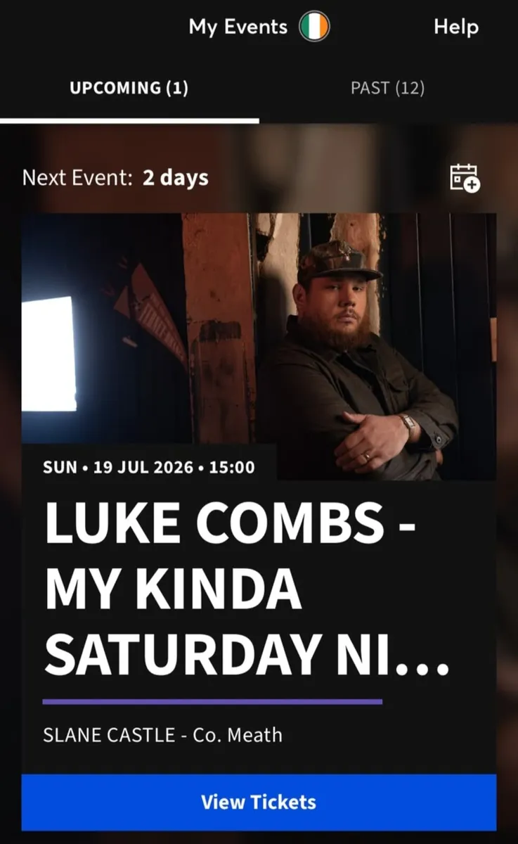 *Luke Combs Tickets x 2, €65 Each*